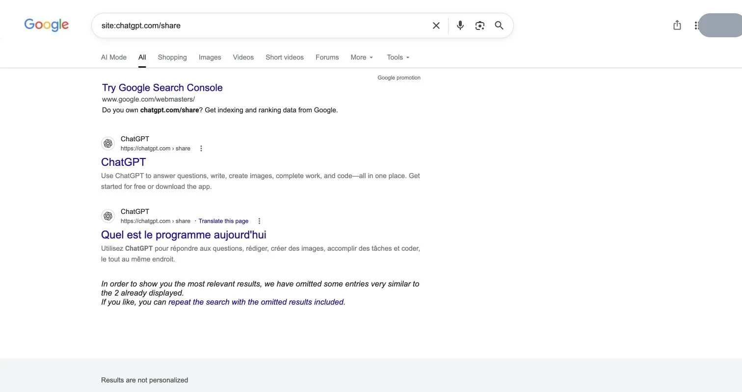 Are ChatGPT Shared Links Public or Google-Indexed?