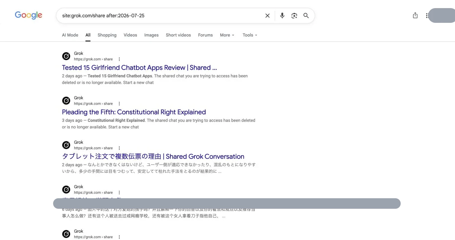 Are Grok Share Links Public and Indexed by Google?
