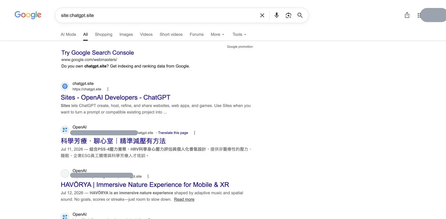 Can ChatGPT Sites Show Up in Google? What site:chatgpt.site Reveals