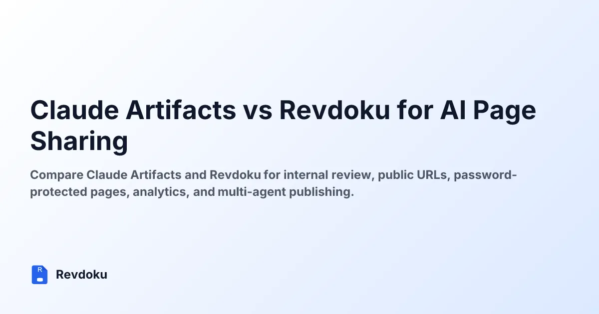 Claude Artifacts vs Revdoku for AI Page Sharing