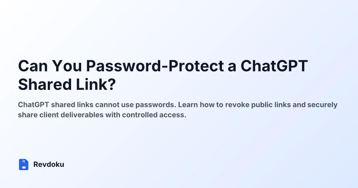 Can You Password-Protect a ChatGPT Shared Link?