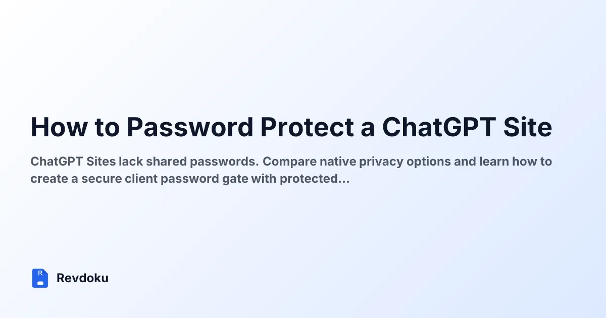 How to Password Protect a ChatGPT Site