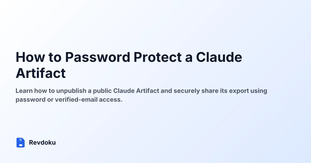 How to Password Protect a Claude Artifact