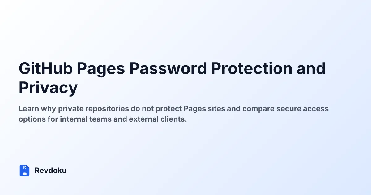 GitHub Pages Password Protection and Privacy