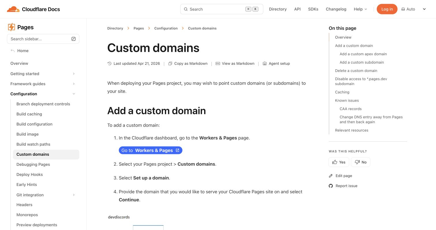 Cloudflare Pages custom domain guide