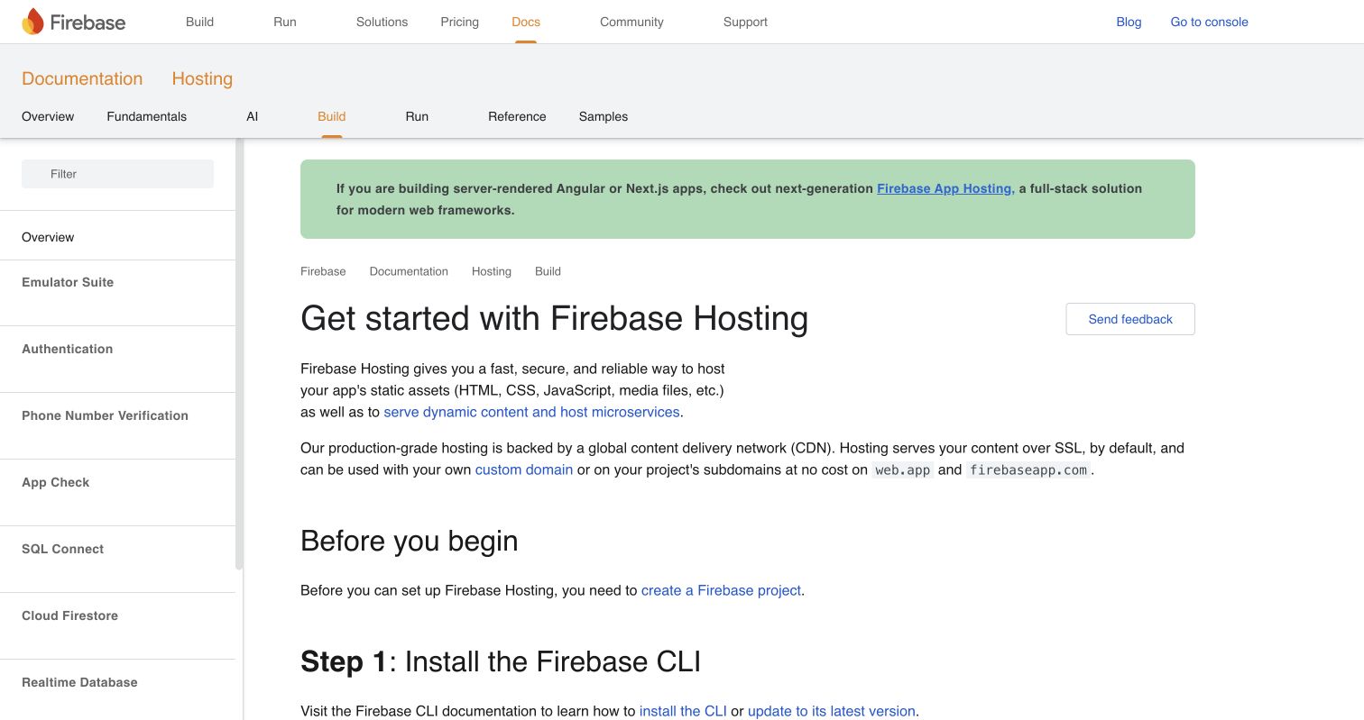 Firebase Hosting quickstart