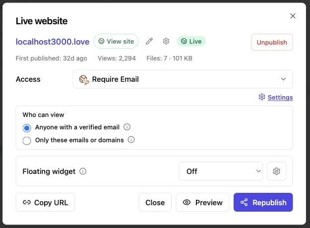 Revdoku Require Email access settings for a lightweight client portal