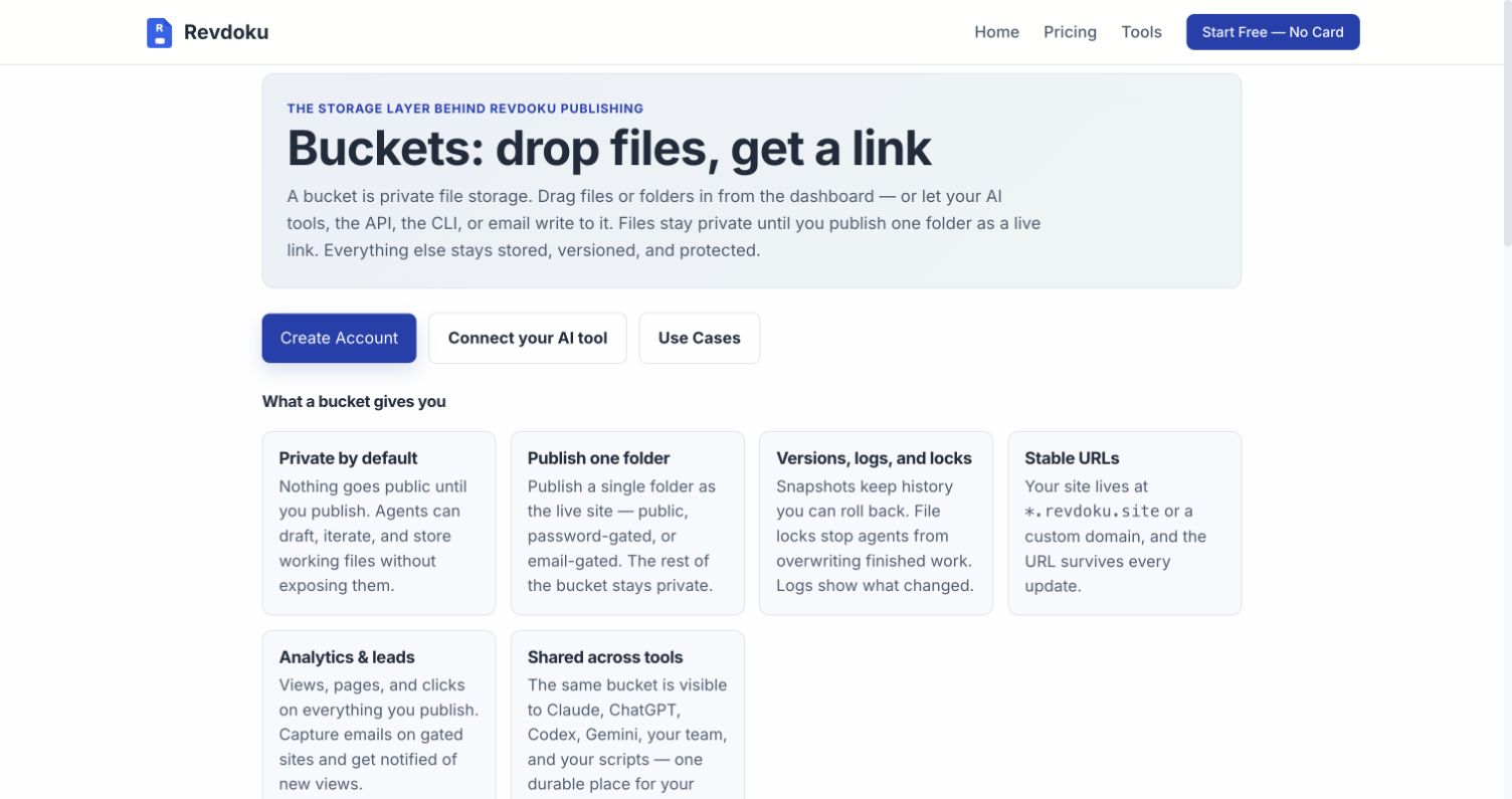 Revdoku buckets and access options