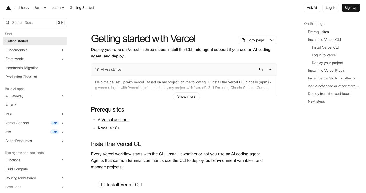 Vercel project import guide