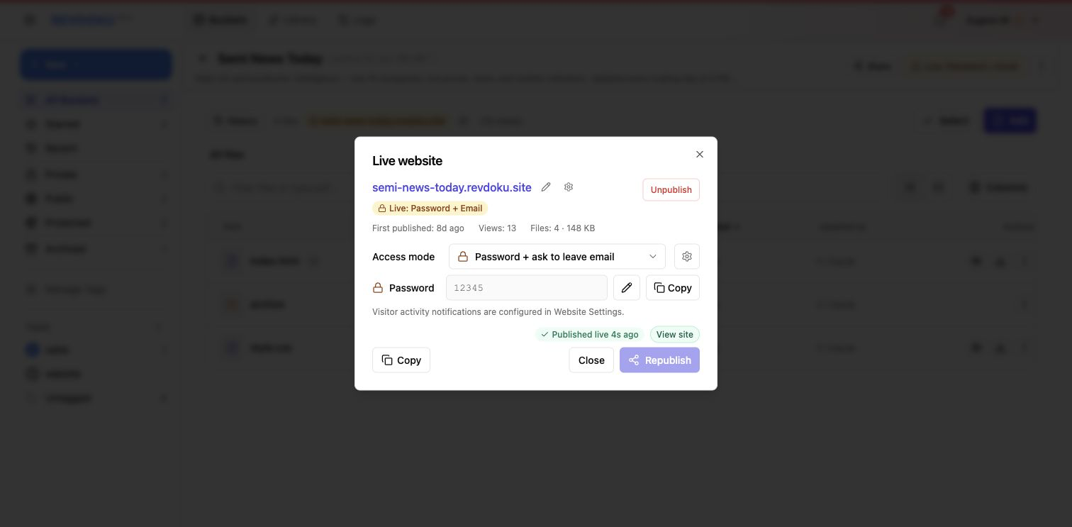 Final live publish status