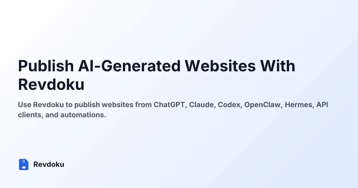 Publish AI-Generated Websites With Revdoku
