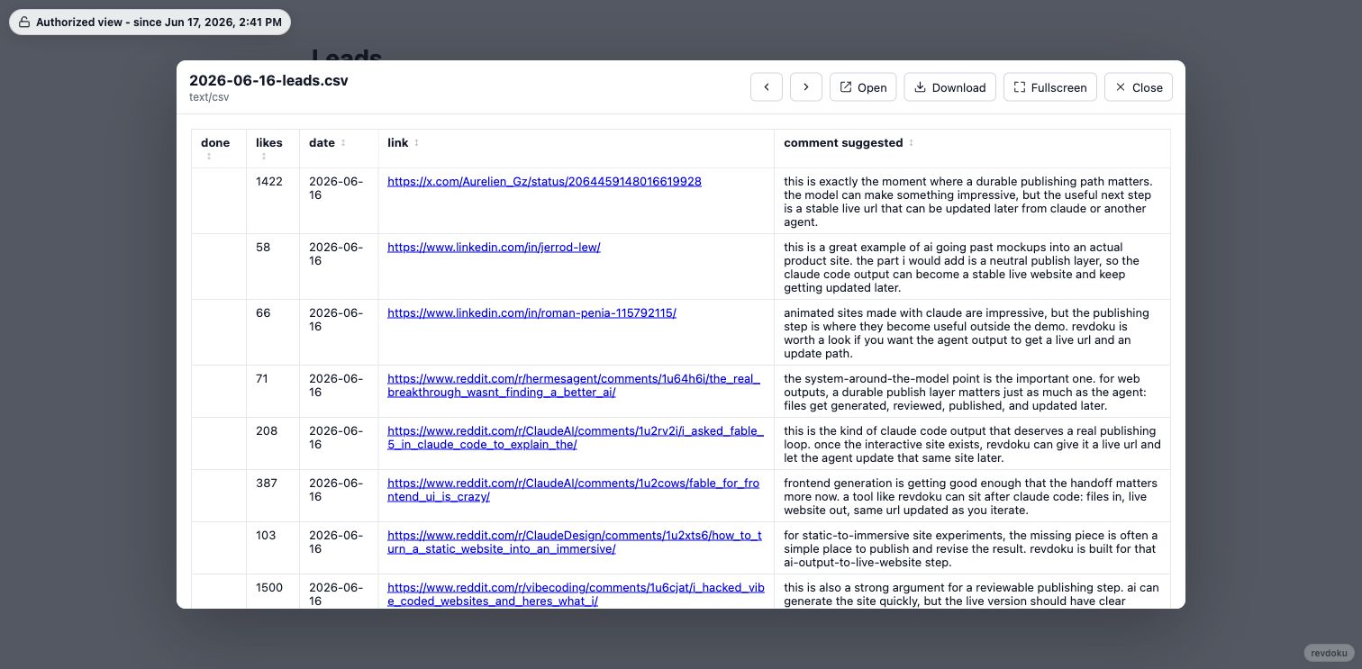 Protected CSV preview