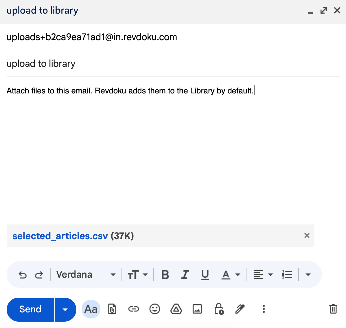 Compose email with attachment