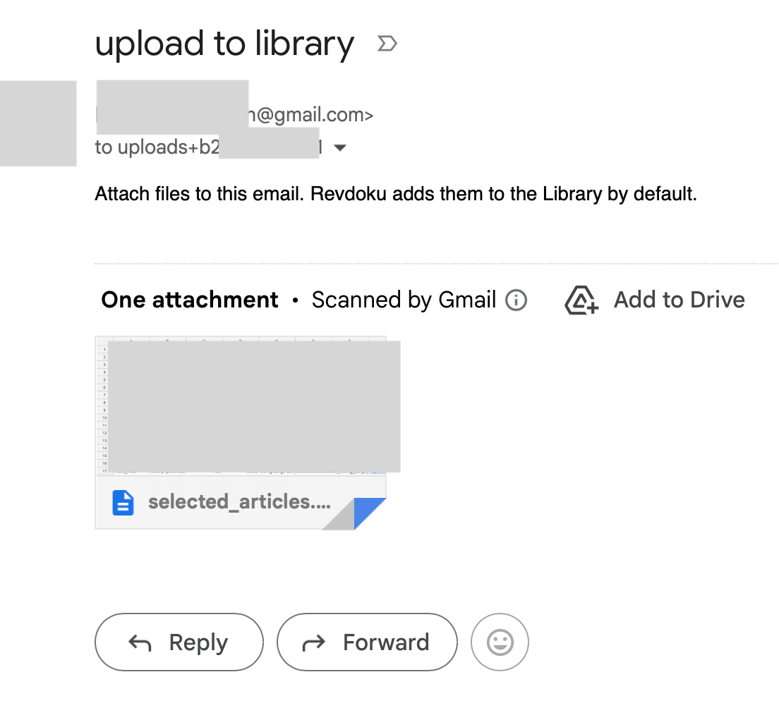 Sent email with attachment