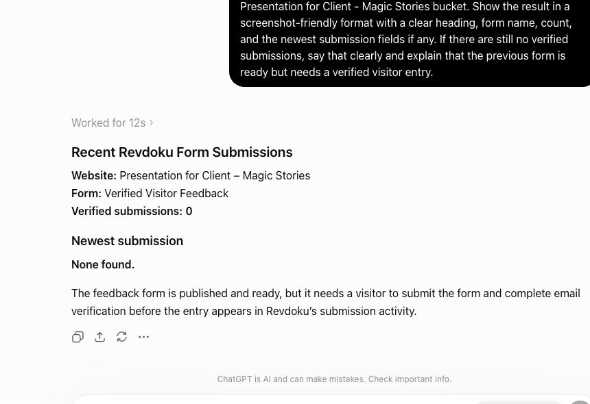 ChatGPT reads Revdoku form submissions from the published site