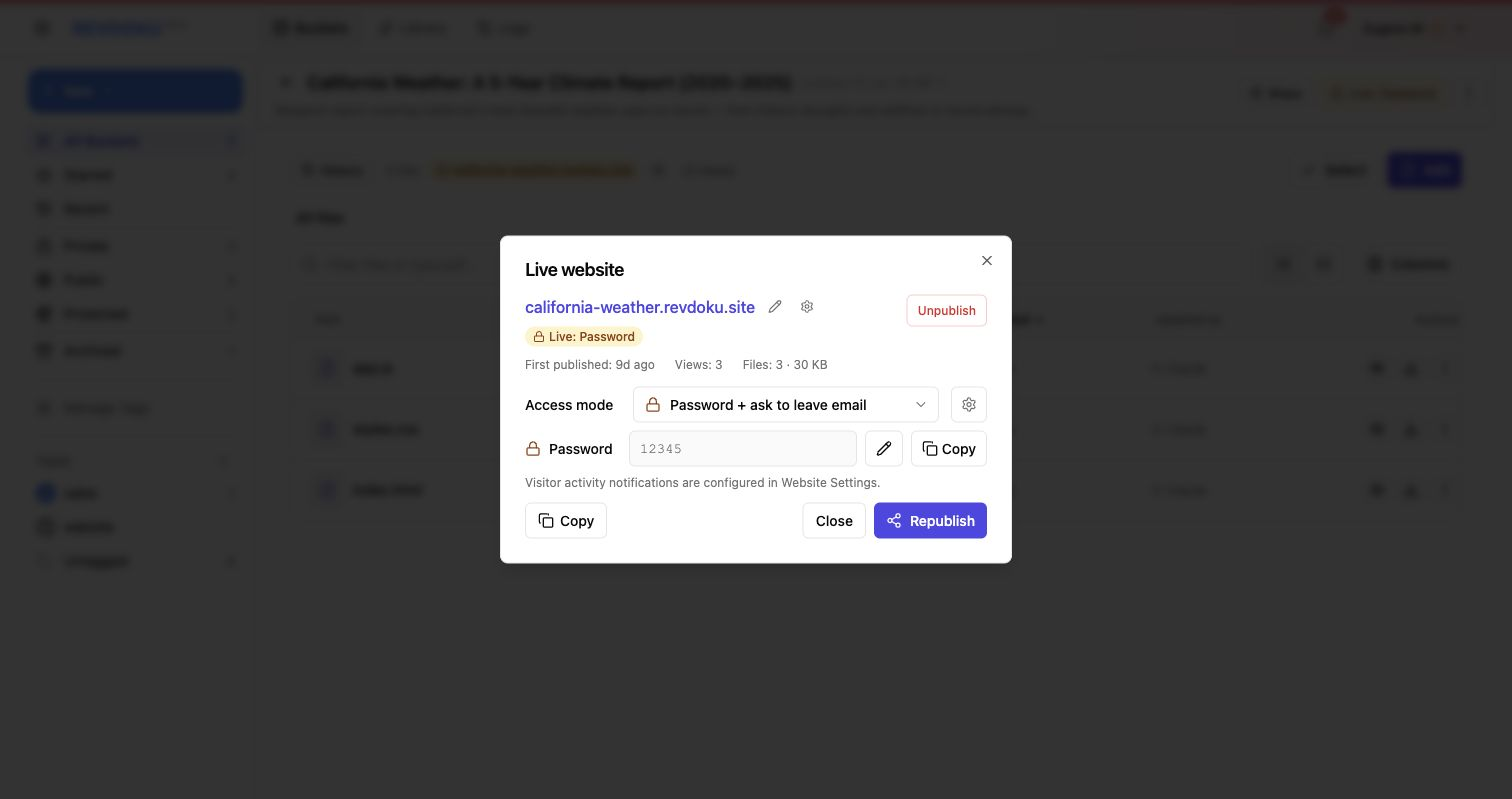 Password plus email mode in Revdoku