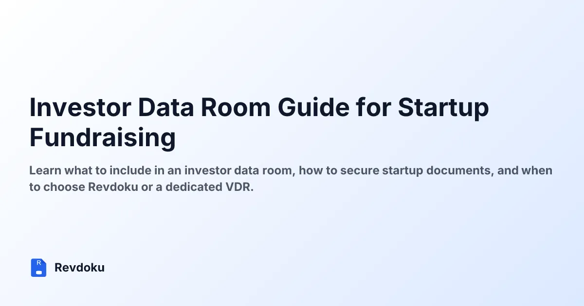 Investor Data Room Guide for Startup Fundraising
