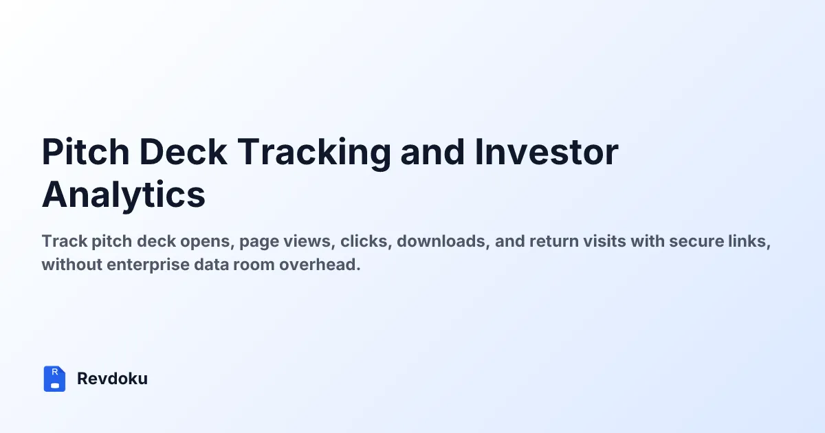 Pitch Deck Tracking and Investor Analytics