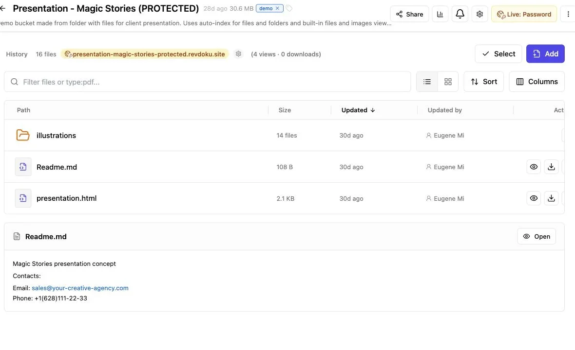 Presentation Hosting: Track Views and Update Decks