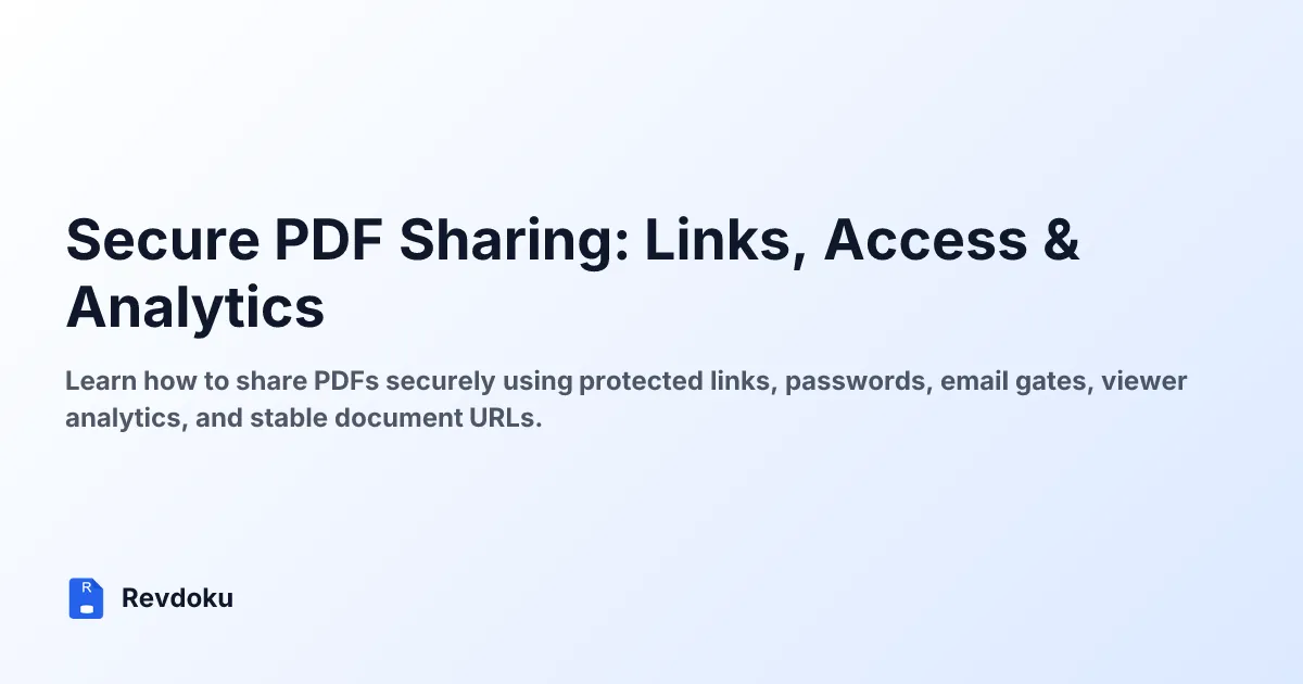 Secure PDF Sharing: Links, Access & Analytics